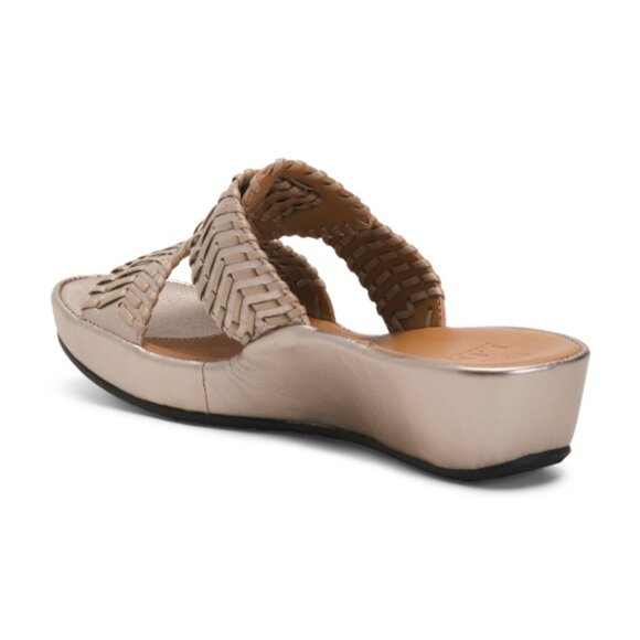 SOLD OUT L'AMOUR DES PIEDS Champagne Leather Chorra Comfort Sandals - Picture 2 of 2